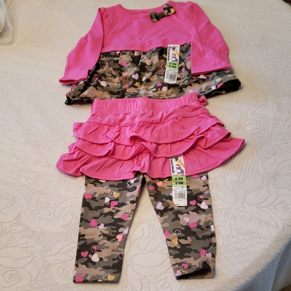NWT Adorable Garanimals Pink Camo Camouflage Outfit Sz 6-9 Mos - Picture 2 of 9